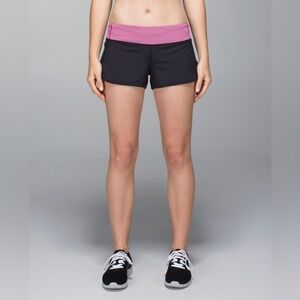Rare Lululemon Run: Speed Short 4-Way Stretch 2014 Edition Black Magenta Size 6